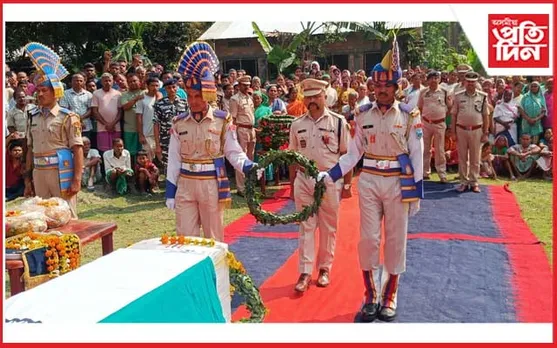 সামৰিক মৰ্যদাৰে শেষ শ্ৰদ্ধাঞ্জলি স্বপন নাথক