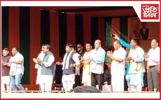 নাহৰকটীয়াত মুখ্যমন্ত্ৰী ড০ হিমন্ত বিশ্ব শৰ্মাৰ  নিৰ্বাচনী প্ৰচাৰ সভা