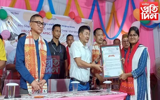 হাওৰাঘাটৰ সম্বৰ্ধনা অনুষ্ঠানত উপস্থিত কাৰ্বি পৰিষদৰ CEM তুলিৰাম ৰংহাং