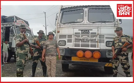 মেঘালয়ত জব্দ বাংলাদেশ অভিমুখী চোৰাং চেনি ভৰ্তি ট্ৰাক...