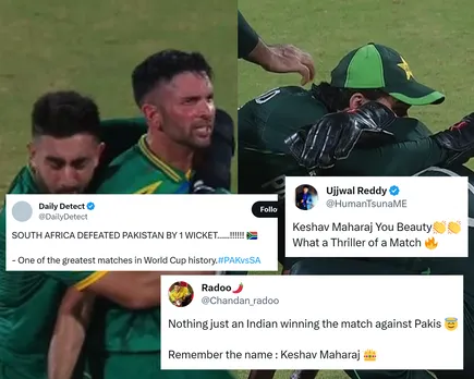 'Keshav Maharaj, naam yaad rakhega Pakistan' - Fans react after South Africa beat Pakistan in a nail-biting thriller by one wicket to push them towards 'exit' corner