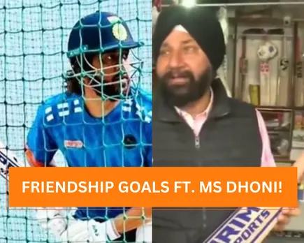 WATCH: 'Yaari number 1' - Childhood friend expresses his gratitude to MS Dhoni for using his shop's name-sticker on bat