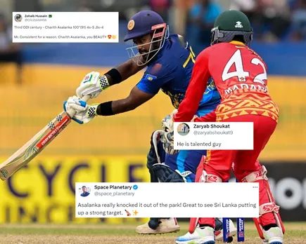 'Mr. Consistent for a reason' - Fans react as Charith Asalanka scores well-fought century against Zimbabwe in 1st ODI at RPS, Colombo
