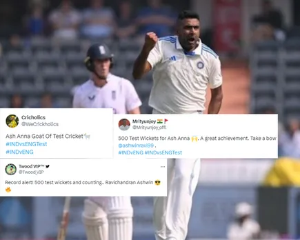 'The magician, the spin wizard' - Fans elated as veteran India off-spinner Ravichandran Ashwin completes 500 Test wickets, becomes 2nd fastest to achieve this milestone