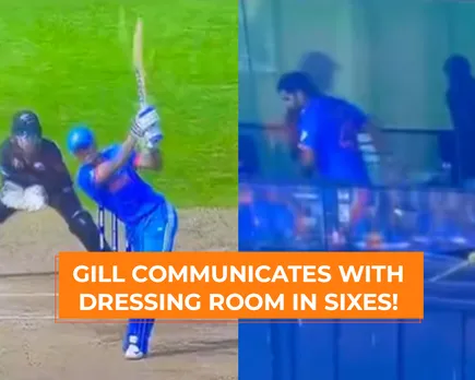 WATCH: Shubman Gill hits massive six straight in Indian dressing room