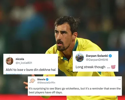 'Abhi to isse bhi bure din dekhne hai' - Fans react as Australian pacer Mitchell Starc goes wicketless for first time in his ODI World Cup career