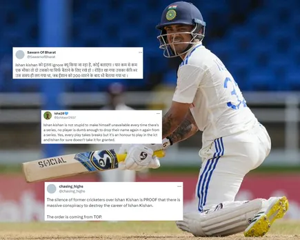 "Us samay hi lag gaya tha, jab ODI 200 marne ke baad bithaya tha," - Fans react as Ishan Kishan fails to make it to India's squad for first Two Tests against England