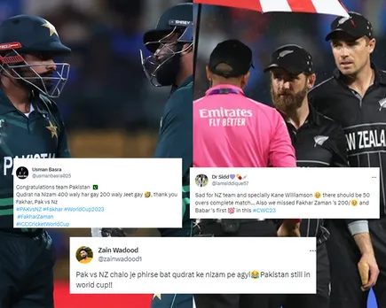 'Qudrat ka Nizam, 400 waale har gye 200 waale Jeet gye' - Fans react as Pakistan beat New Zealand in must-win game by 21 runs as per DLS method