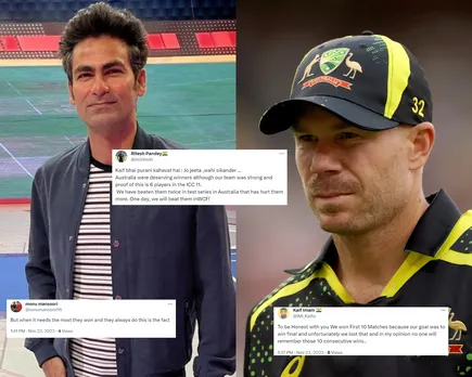 David Warner and Mohammed Kaif (File Photo: Twitter)