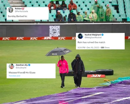 'Sunday Barbad' - Fans react as first T20I between India and South Africa gets called off due to heavy rain in Durban