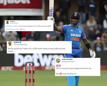'T20 or surya ka apna alag connection hai' - Fans react as Suryakumar Yadav smashes blistering century in 3rd T20I against South Africa