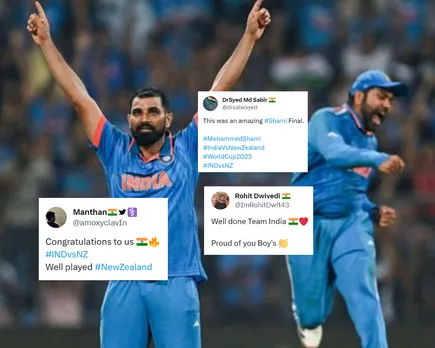 'Kya amazing Shami-Final tha' - Fans overjoyed as India defeat New Zealand in a stressful first semi-final to enter finals of ODI World Cup 2023