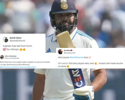 'Captain Leading From the front' - Fans react as Indian skipper Rohit Sharma smashes brilliant century to rescue team from miserable situation