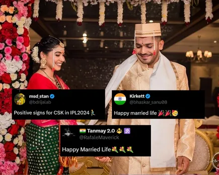 'Finally gets a big wicket' - Fans react as CSK pacer Tushar Deshpande gets married to his school crush