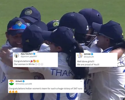 'India ko India mein harana mushkil hi nahi impossible hai' - Fans react as India Women script historical win over England Women in one-off Test match
