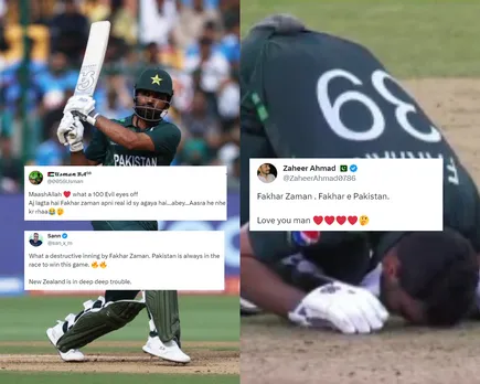 'Fakhar zaman apni real id sy agaya hai' - Fans overjoyed as star Pakistan batter smashes fastest ODI World Cup century for Pakistan in game against NZ
