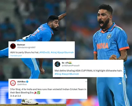 'Asia Cup final ki highlight dikha rahe hain' - Fans react as Mohammed Siraj rips apart Sri Lanka's top-order, scalps 3 wickets without conceding any run