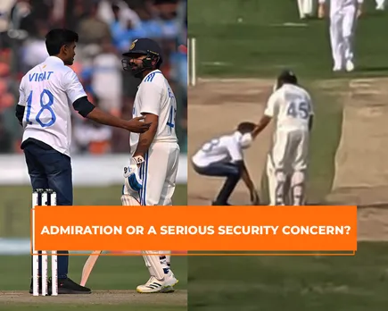 WATCH: Fan breaches security to meet Rohit Sharma and touch his feet during Hyderabad Test against England, video goes viral