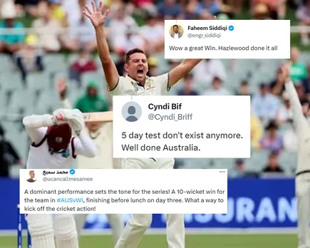 'Time aa gaya hai test matches ko 3 din ka kr do' - Fans react as Australia beat West Indies by 10 wickets in 1st Test at Adelaide