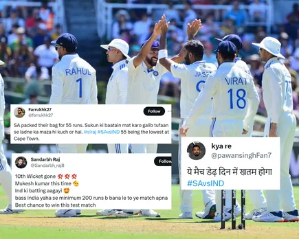 'Ye match dedh din mein khatm hoga' - Fans react as India bundle out South Africa for 55 runs in first innings of second Test in Cape Town