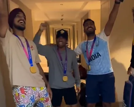 WATCH: India cricketers Ravi Bishnoi, Arshdeep Singh and Avesh Khan celebrate after winning gold in Asian Games