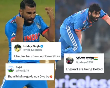 'Bhaukal hai Shami aur Bumrah ka' - Fans react as Jasprit Bumrah and Mohammed Shami rip apart England's top order in ODI World Cup 2023 match