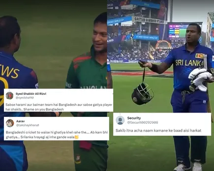 WATCH: 'Sabse ghatiya player hai Shakib' - Fans slam Bangladesh skipper after Angelo Mathews given 'timed out' on his appeal