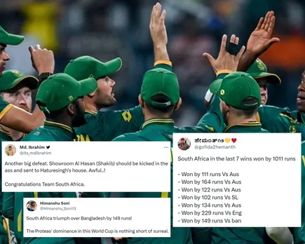 'Dominance in this World Cup is nothing short of surreal' - Fans react as South Africa outmuscle Bangladesh by 149 runs to register fourth win in ODI World Cup 2023