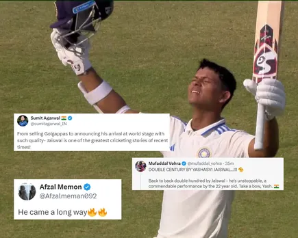 'Take a bow' - Fans react as Yashasvi Jaiswal hits second double hundred vs England in Rajkot Test