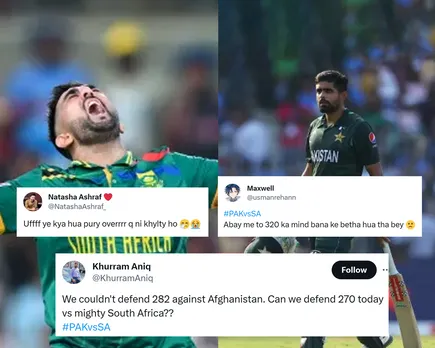 'Poore over kyu nahi khelte ho'  - Fans react as Pakistan bundle out on 270 runs in 46.4 overs against South Africa in ODI World Cup 2023 match in Chennai