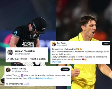 '600 balls ka proper thriller tha' - Fans thrilled after Australia hold nerves to beat New Zealand by 5 runs in last-ball thriller of ODI World Cup 2023