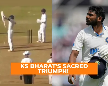WATCH: KS Bharat's Lord Rama celebration after scoring century against England Lions