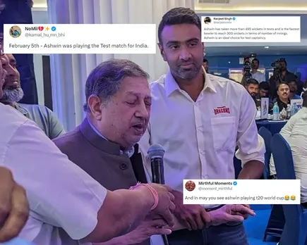 'Munna, tu teesra Test khelega naa' - Fans react as Ravichandran Ashwin spotted in TNPL 2024 player auction