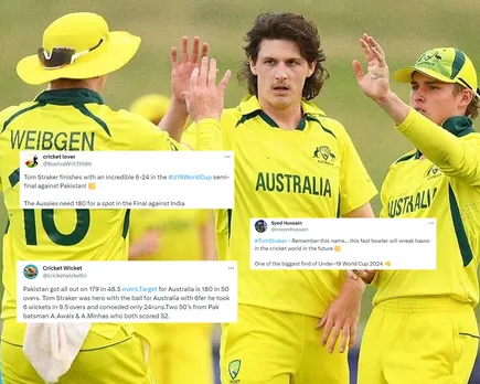 'One of the biggest find of Under-19 WC 2024' - Fans react as Australia U19 pacer Tom Straker claims sensational 6-wicket haul in semi-final against PAK U19