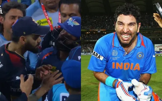 'Ad shoot pe hi dono ne ek dusre k sirr pe botal maar deni hai' - Fans react hilariously as Yuvraj Singh suggests a brand to sign Virat Kohli and Gautam Gambhir for next commercial