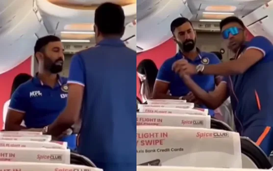 Watch: Ravichandran Ashwin Provides Hard-hitting Tips To Dinesh Karthik On Mid Flight, Video Goes Viral