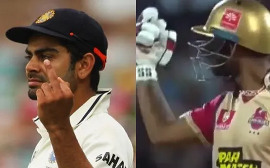 Three times when players showed middle finger on the cricket field