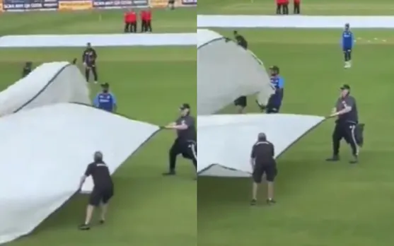 Watch: Sanju Samson helps ground staff on field as he is sidelined from second ODI against New Zealand
