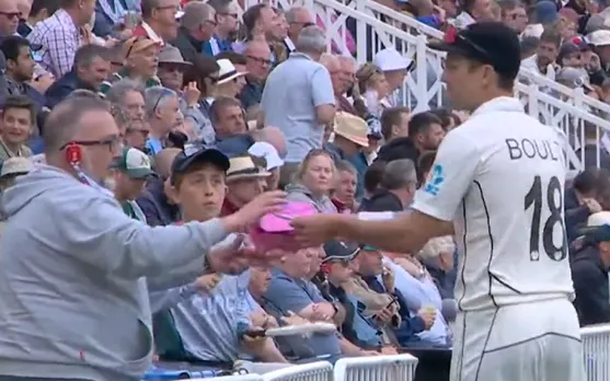Watch: Trent Boult makes a fan's day during the game against England