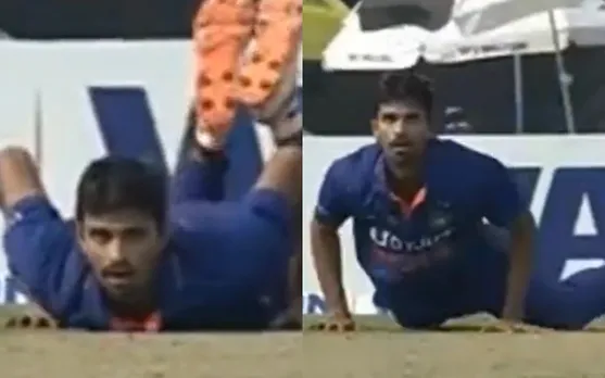 Watch: Washington Sundar’s epic slip while bowling in second ODI against Bangladesh leaves fans in laughter