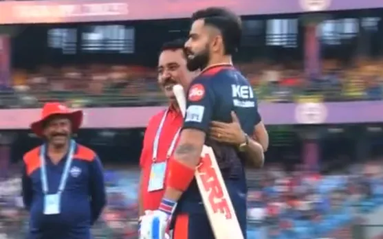 WATCH: Virat Kohli touches his childhood coach's feet at Arun Jaitley Stadium ahead of DC vs RCB game in IPL 2023