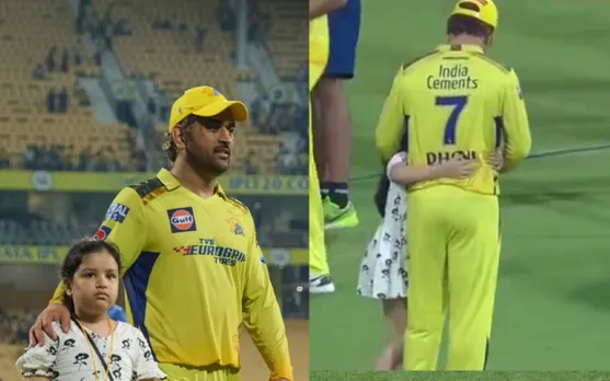 WATCH: MS Dhoni's daughter Ziva runs to hug her father during post-match presentation after CSK vs DC game in IPL 2023