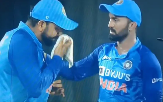 Watch: Rohit Sharma sets field and talks to bowler despite bleeding from his nose, video goes viral