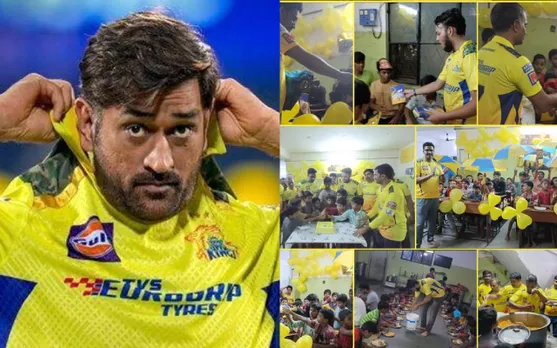 'Mature fans mature behavior' - Twitter reacts as MS Dhoni fans distribute notebooks, food, and clothes to orphanage kids on his 42nd birthday