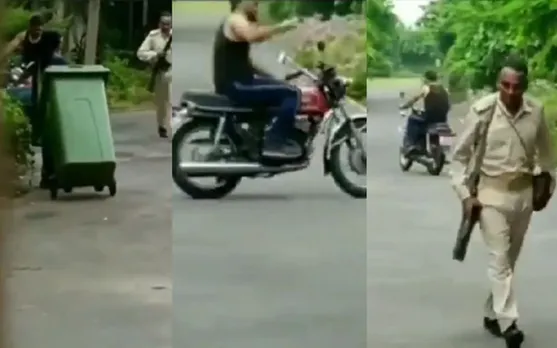 Watch : MS Dhoni shows his kind nature as he drops security guard on his bike