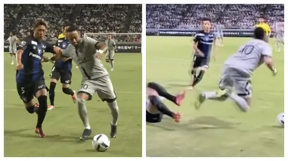 'What a joke'- Fans call out after blatant Neymar dive in pre-season friendly