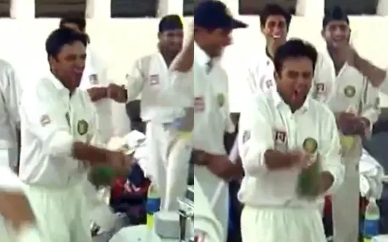 'Indiranagar ka gunda yeh shuru se thha' - Video of Rahul Dravid animatedly showering champagne after 2001 Kolkata Test win surfaces