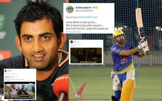 'Ye badhiya tha guru' - Fans react as Gautam Gambhir takes a sarcastic jibe on MS Dhoni's batting technique