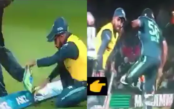 Watch: Babar Azam wins hearts for cleaning his shoes himself despite having a 12th man on the pitch