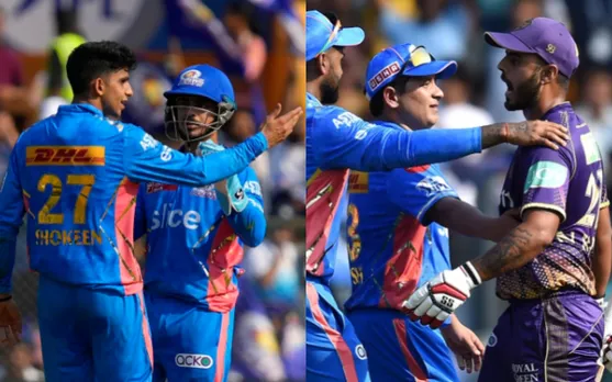 Watch: Nitish Rana, Hrithik Shokeen engage in heated confrontation after former's wicket during MI vs KKR